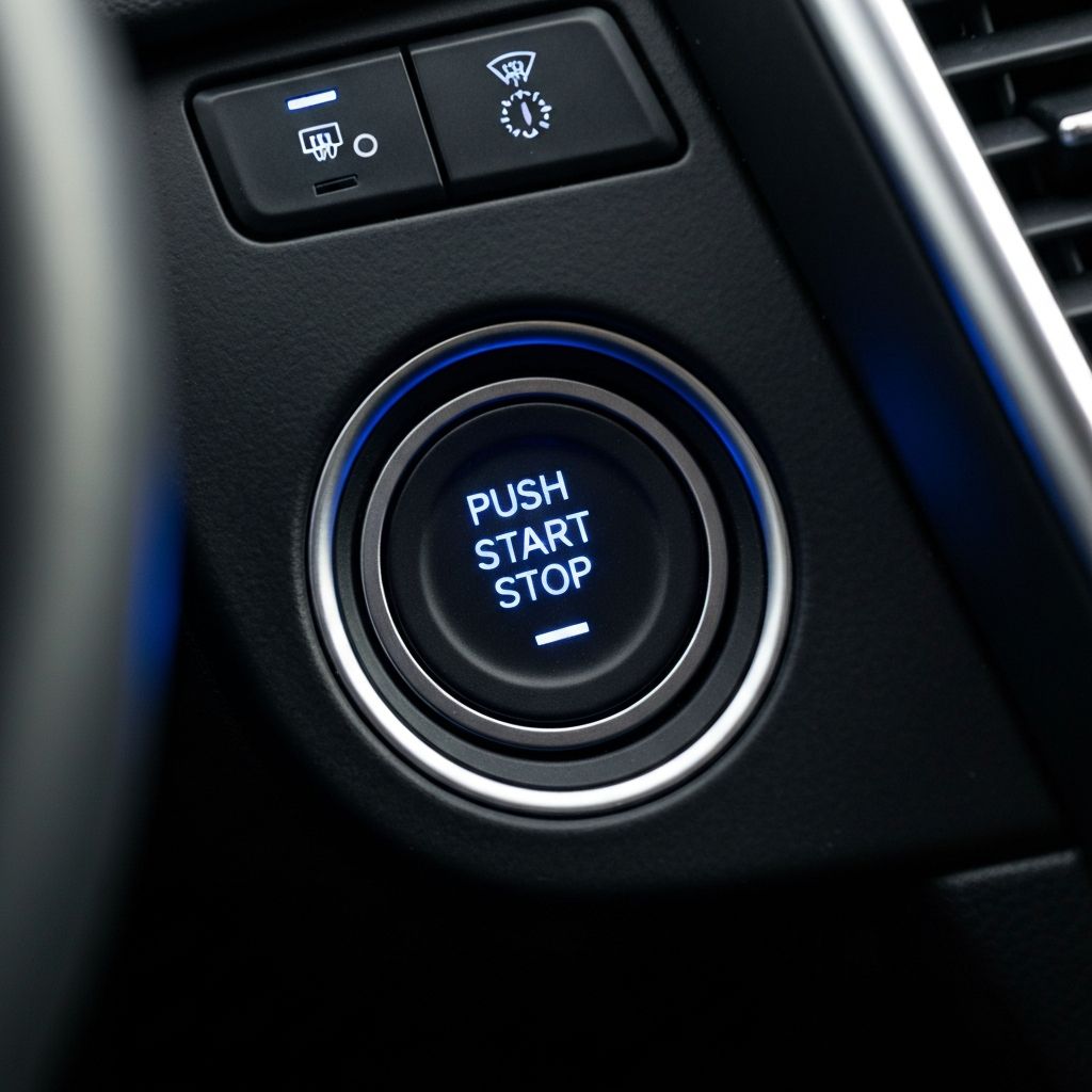 Engine start stop button